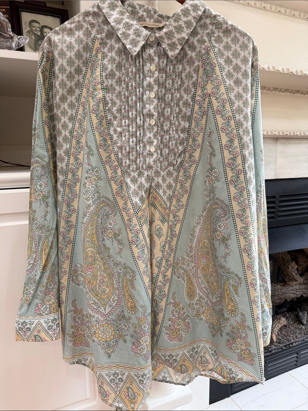 Soft Surroundings Pastel Paisley Pintuck Tunic Blouse Boho 2X/3x - Picture 3 of 16